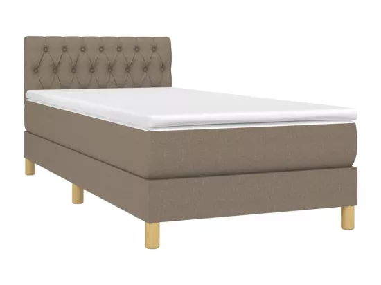 Sommier tapissier avec matelas et LED Taupe 90x190 cm Tissu