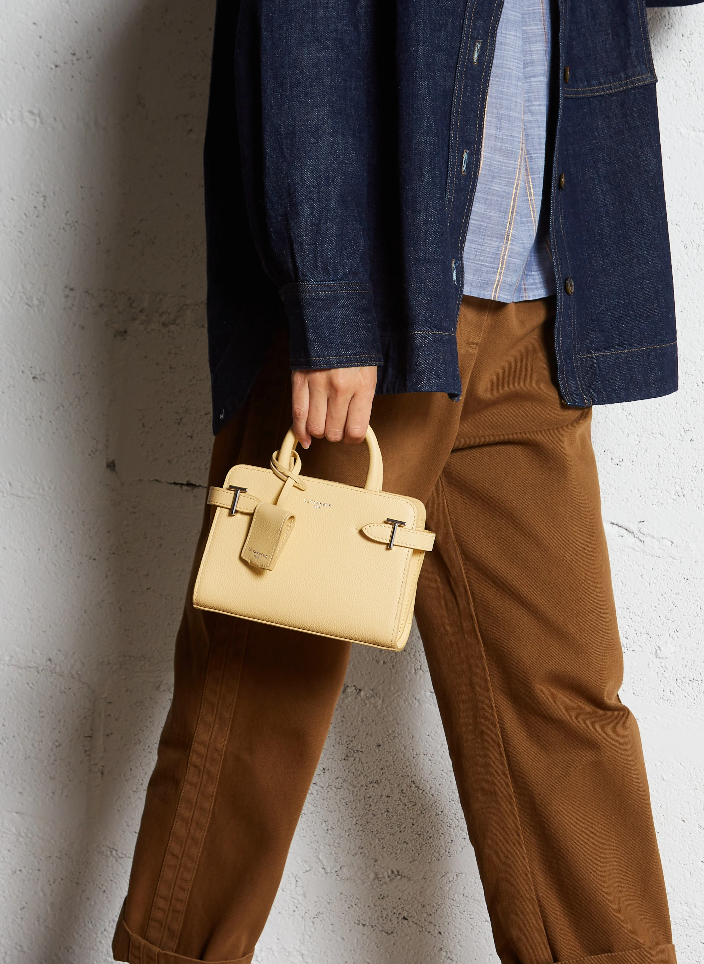 EMILIE - Sac bandoulière en cuir grainé| Jaune