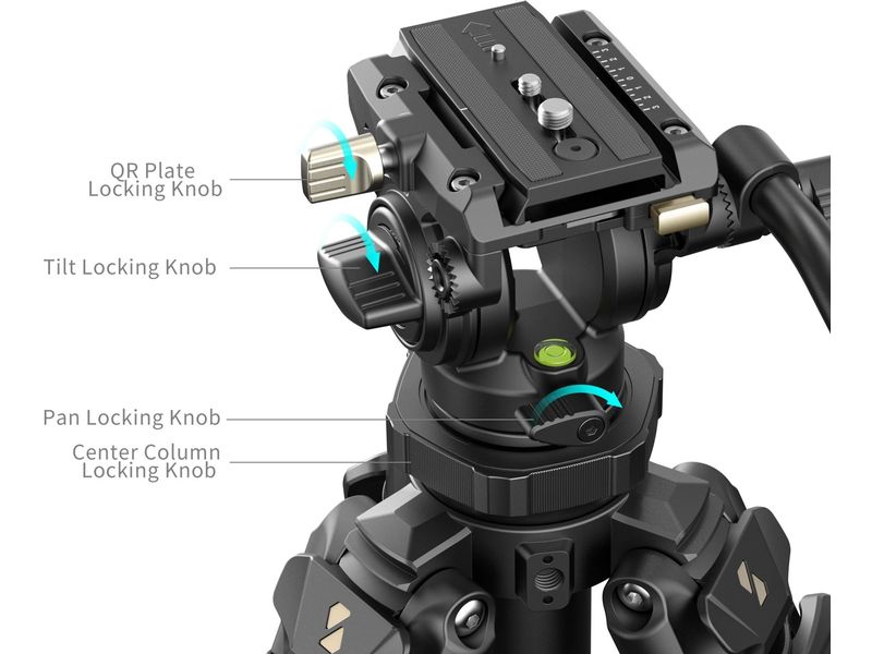 Smallrig Leichtes Video-Stativset aus Kohlefaser AD-50 Pro Video-Stativset aus Kohlefaser