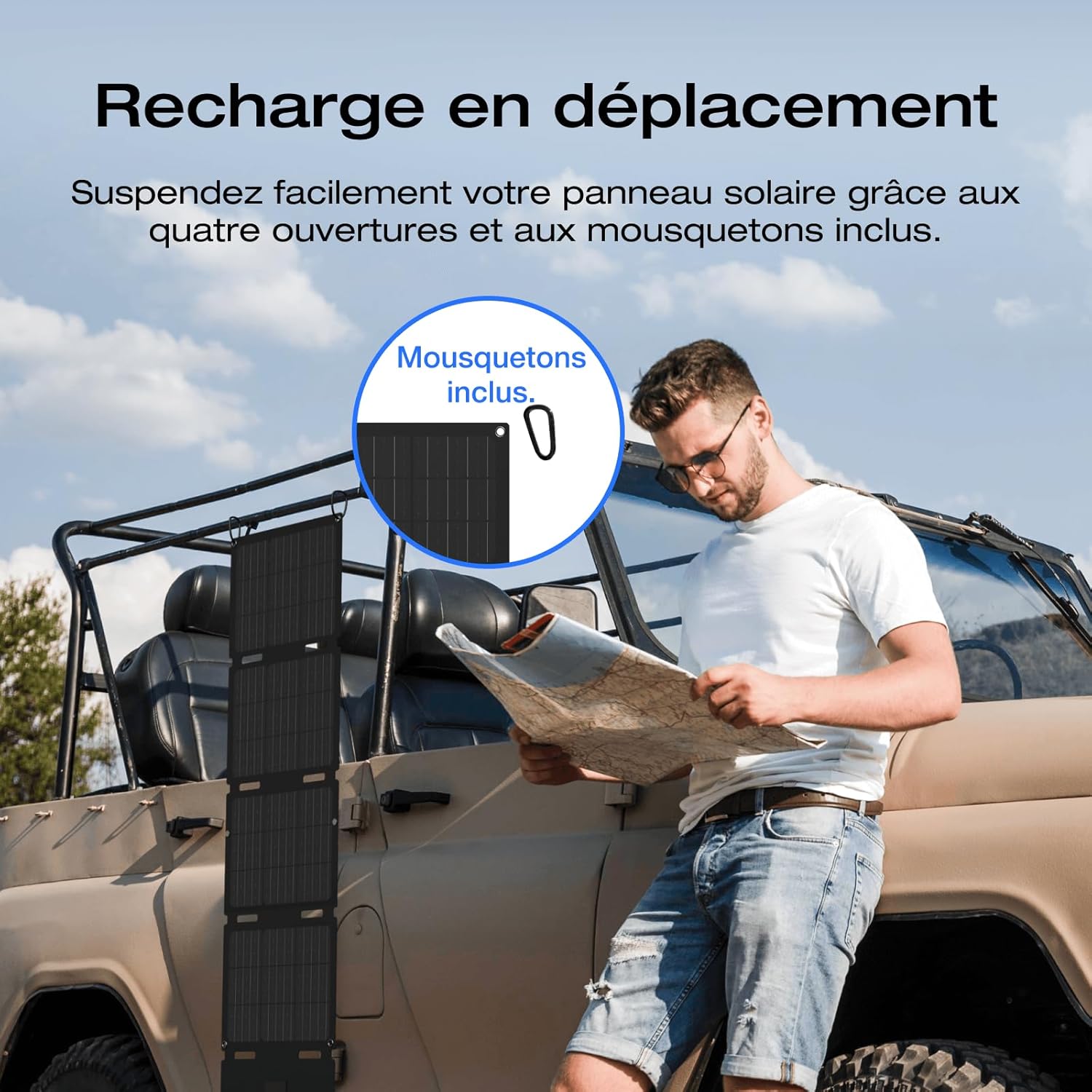 Générateur solaire portable EF EcoFlow RIVER 3 avec panneau solaire 45 W, 245 Wh de capacité, 600 W puissance de sortie, technologie GaN, temps de transfert de < 20ms, station électrique pour camping