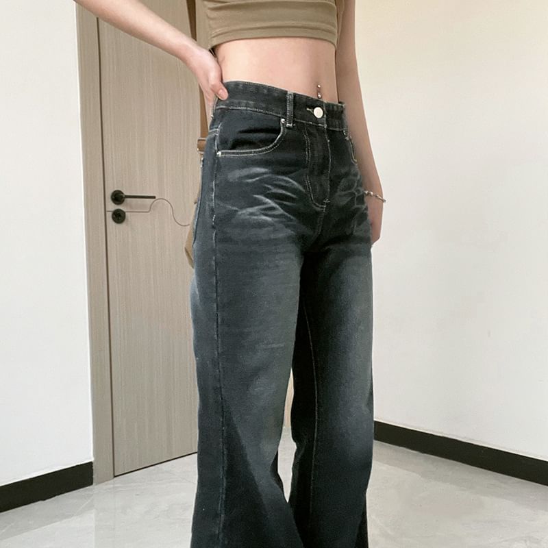 Puffie - Low Rise Washed Slim-Fit Boot-Cut Jeans