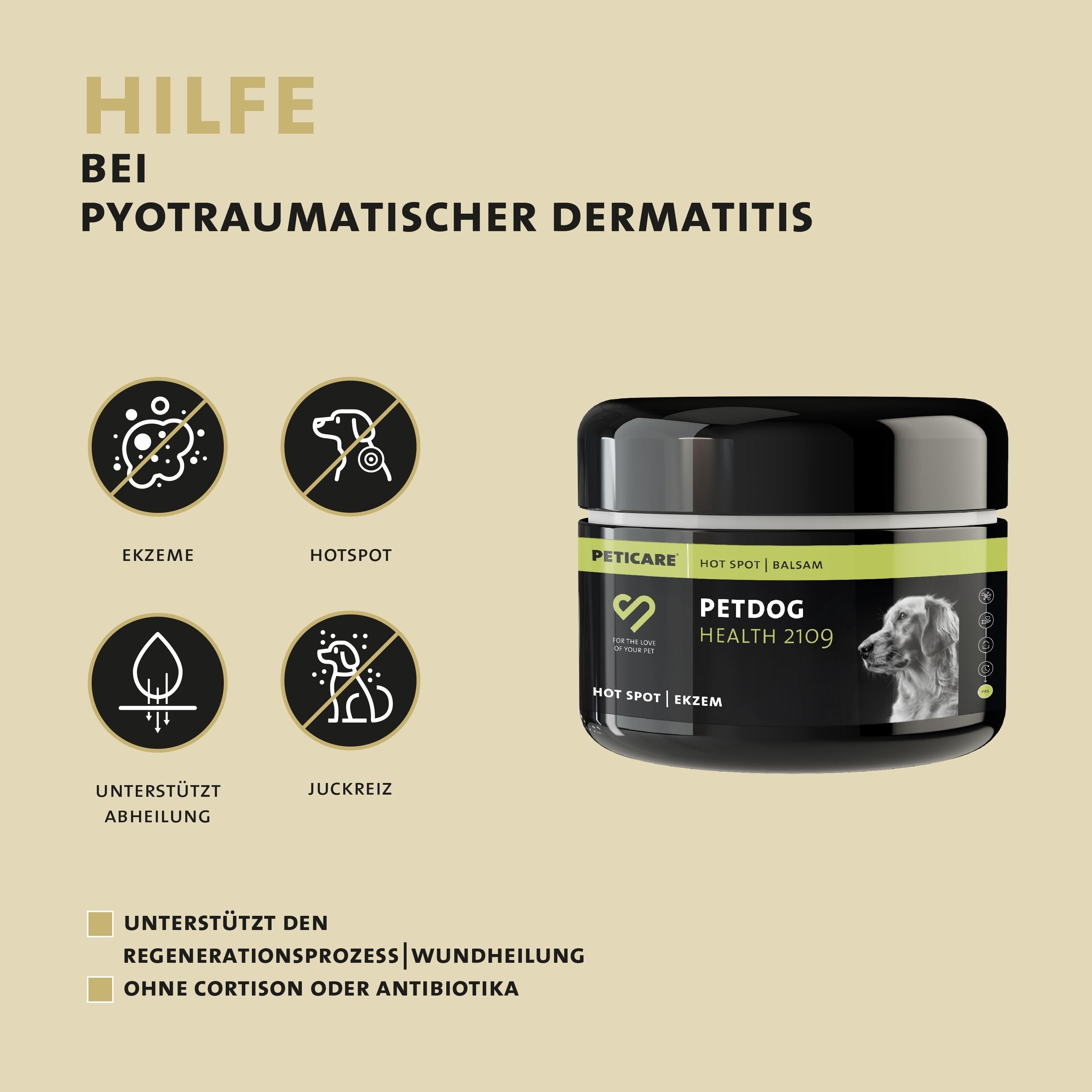 Peticare Hot-Spot Balsam für Hunde, speziell bei Hotspots & Ekzemen aller Art