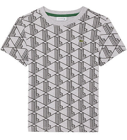 Lacoste T-Shirt - Silber/China/Black m. Logo/Print
