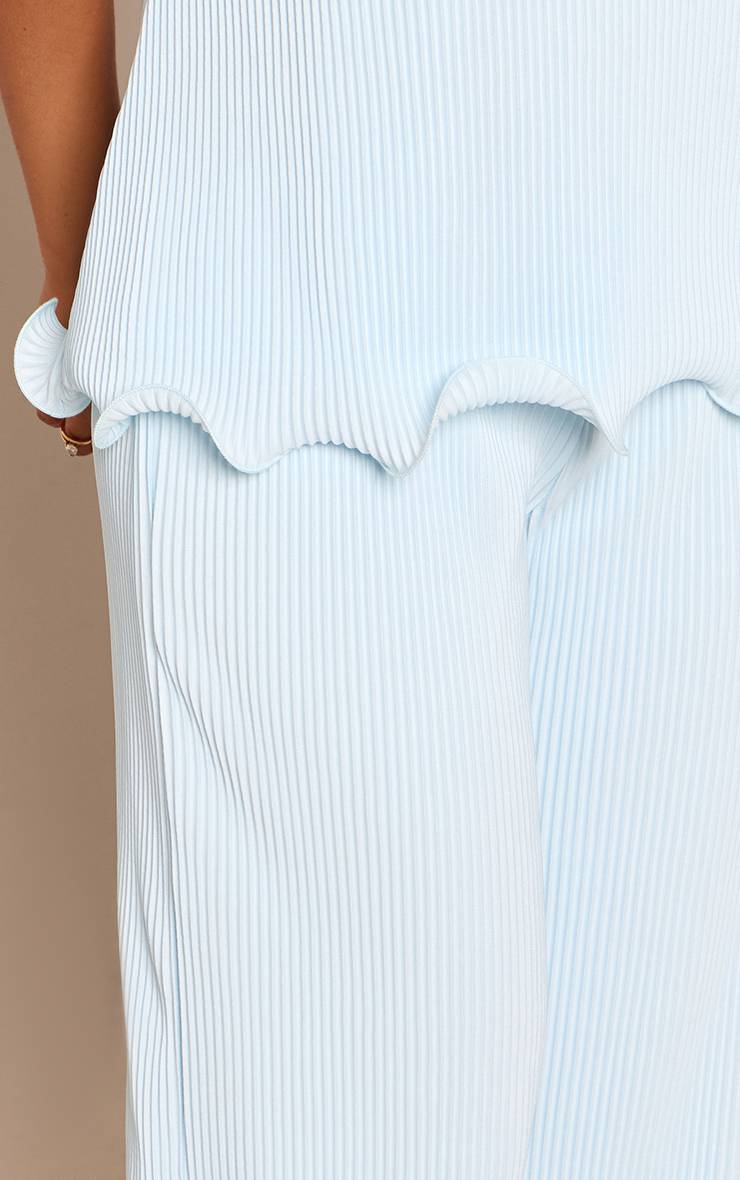 Bleu Layette Ensemble Coordonné Pantalon Large Plissé À Volants Petite Taille