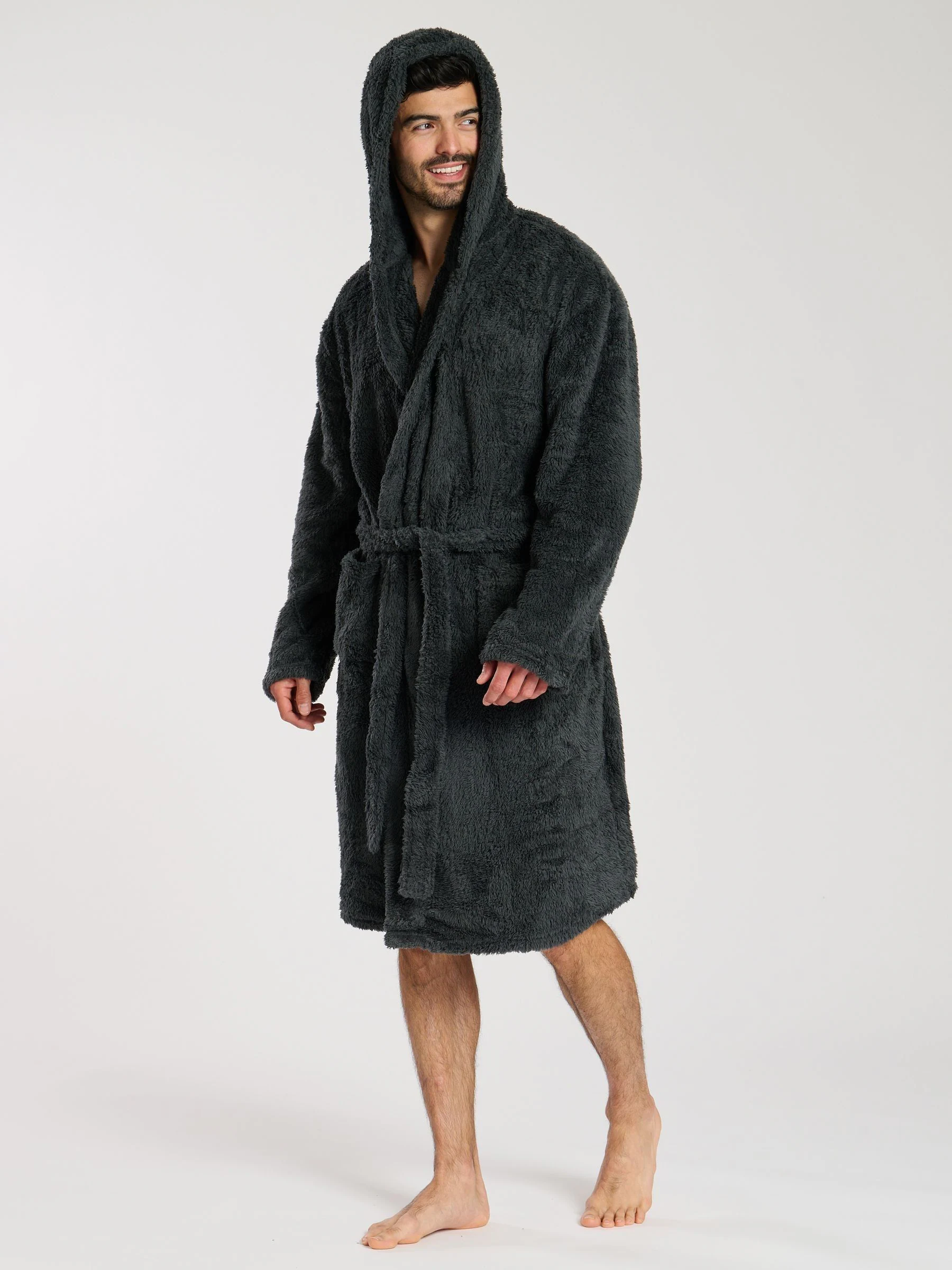 Grijs - Loungeable Sherpa kamerjas met capuchon