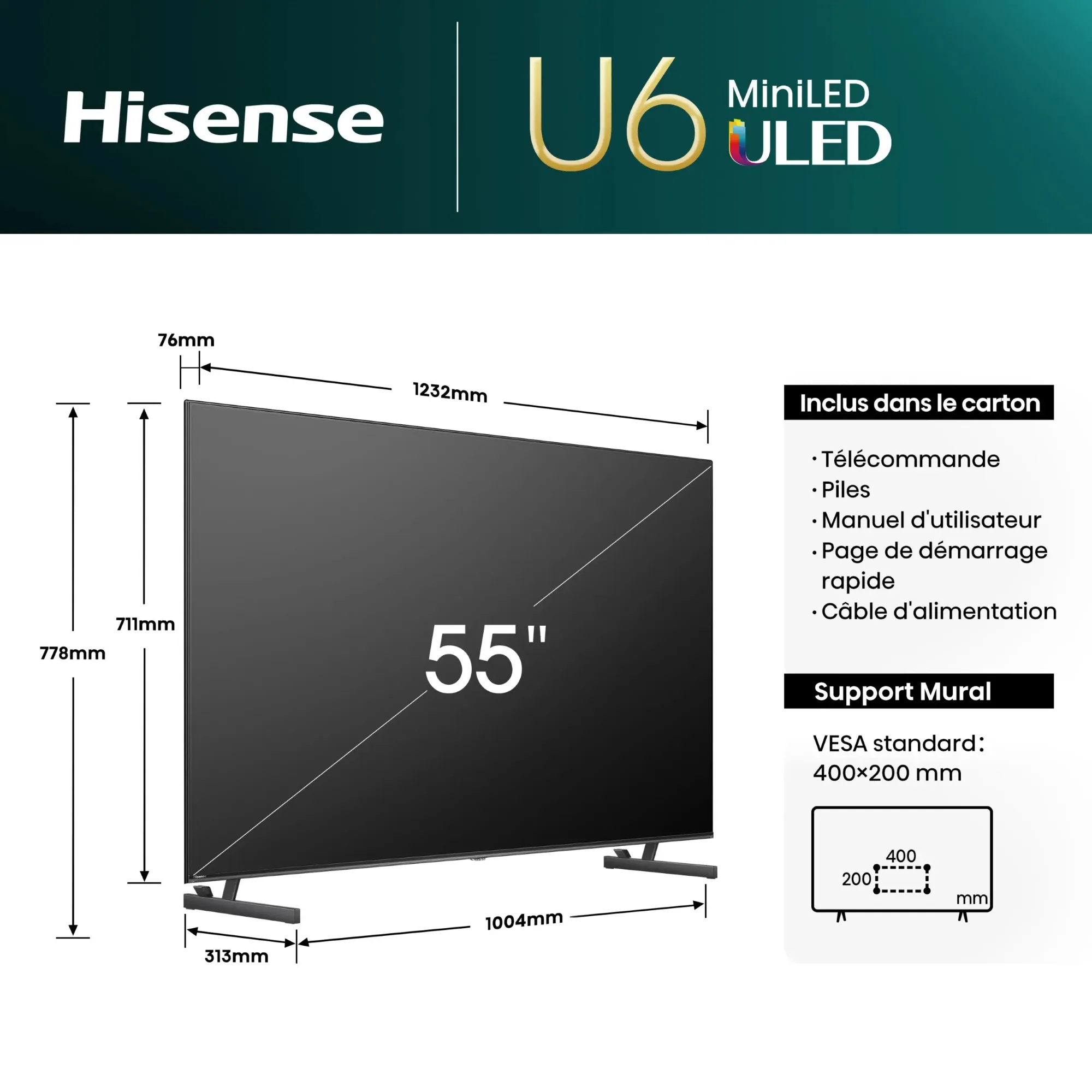 Hisense 55U6NQ TV QLED