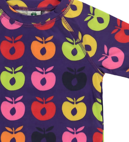 Sm?folk Bådebluse - UV50+ - Purple Heart m. Retro ?bler