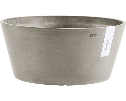 Ecopots Frankfurt plantenbak, kunststof, Ø 30,5 cm, H 15 cm, bruingrijs