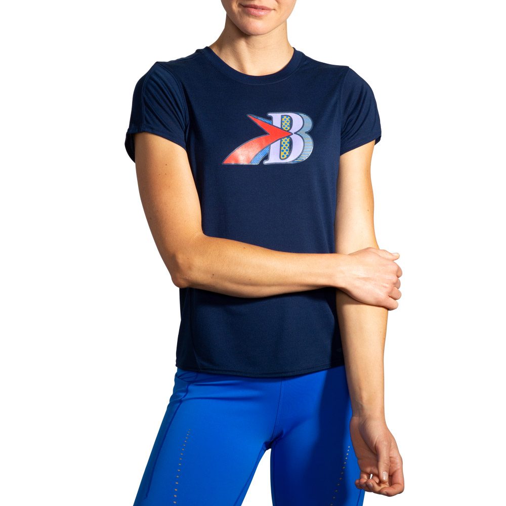 Brooks Distance Graphic T-Shirt Damen navy