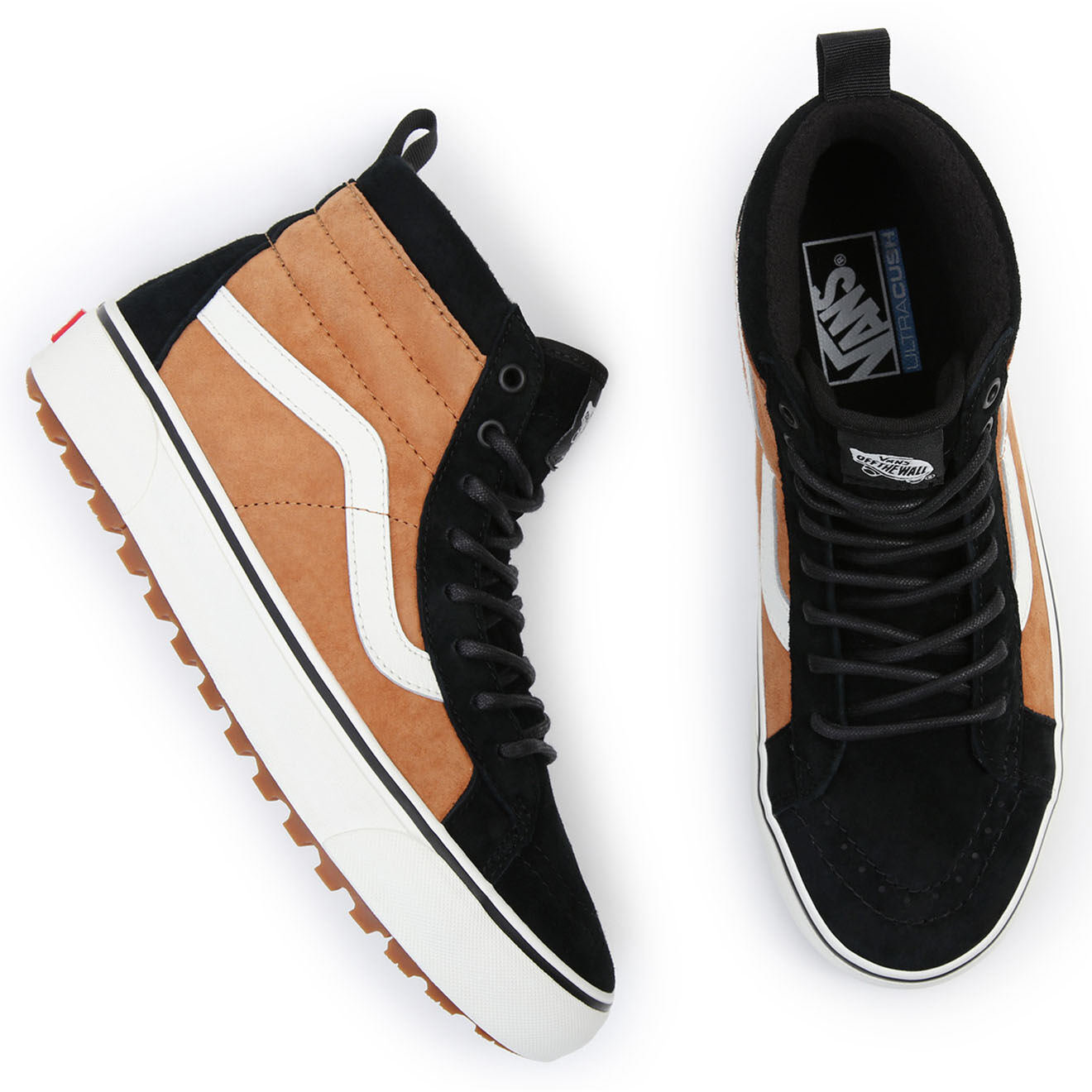 Vans Baskets en Velours de Cuir SK8-Hi MTE-1 noir/marron