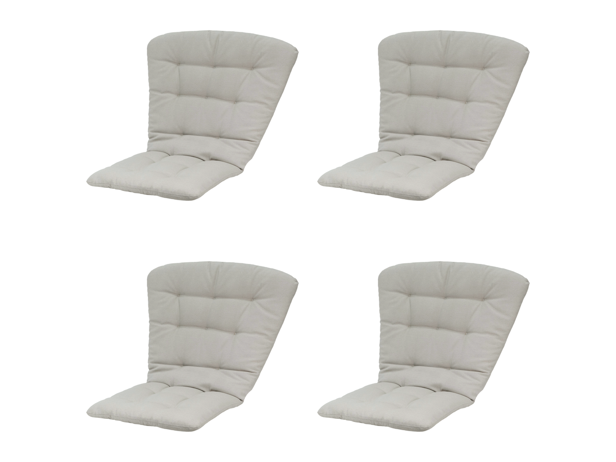 Madison Napels Grey tuintstoelkussen hoge rug - Set van 4
