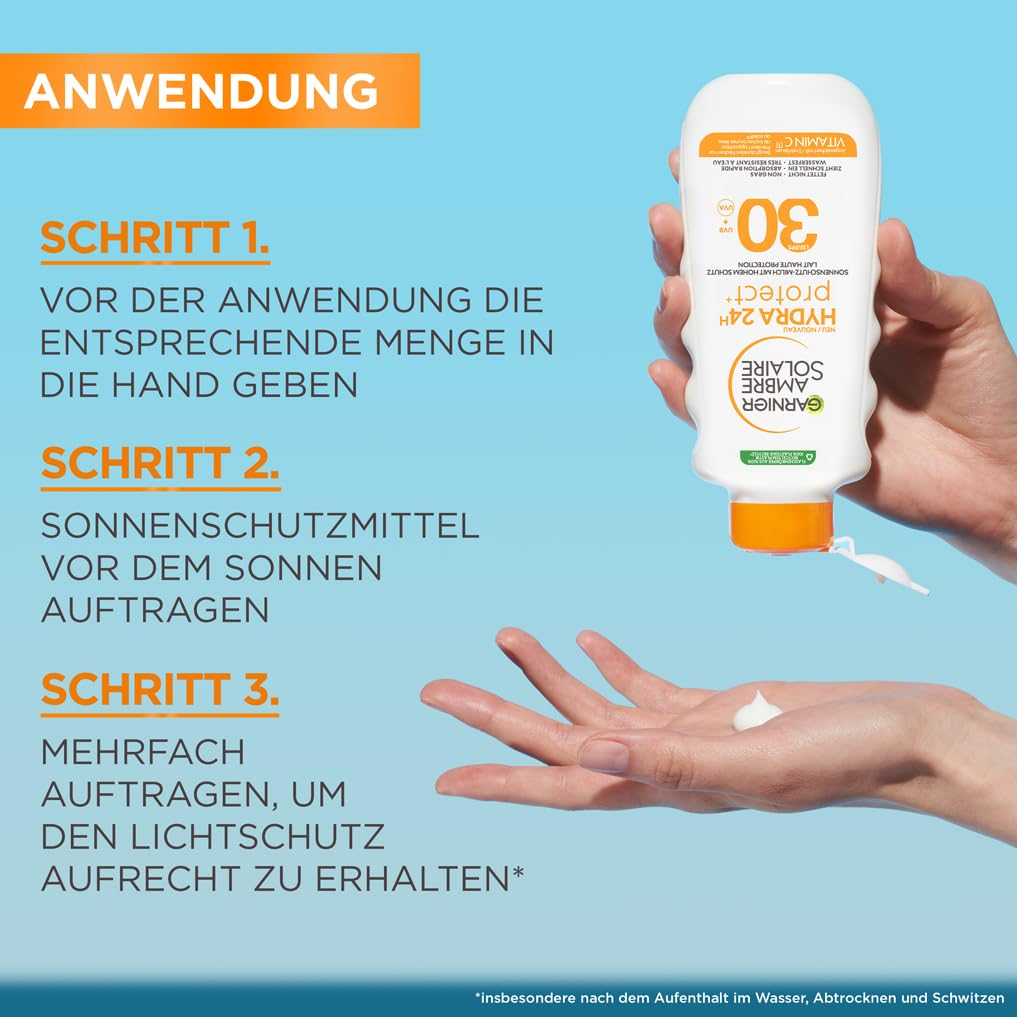 (175ml) Ambre Solaire Hydra 24 Sonnenschutz Milch Sonnencreme LSF 30