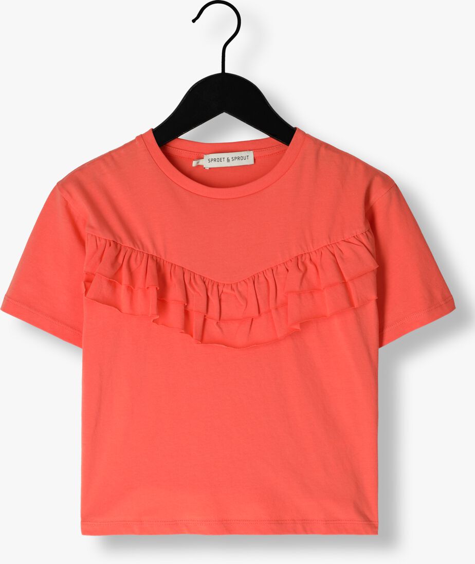 Sproet & Sprout koraal sproet & sprout t-shirt t-shirt ruffle coral