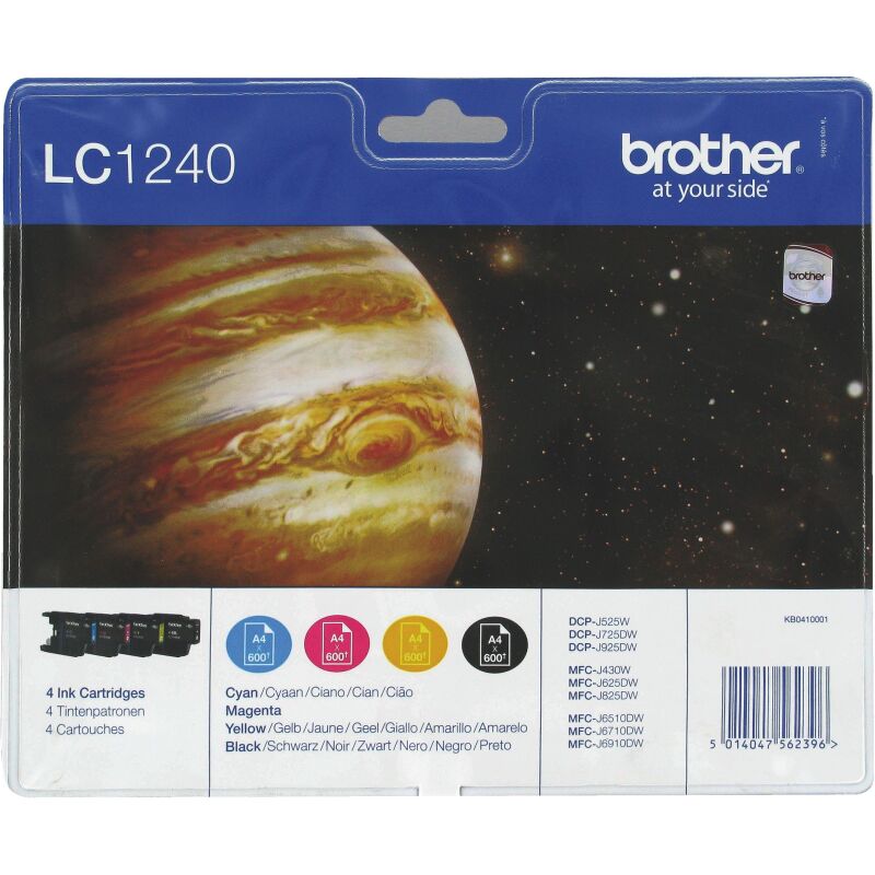 Brother LC1240 Pack cartouche de 4 couleurs pour imprimante jet d'encre