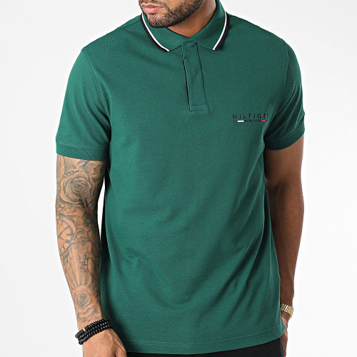 Polo Manches Courtes Brand Love Logo 9525 Vert