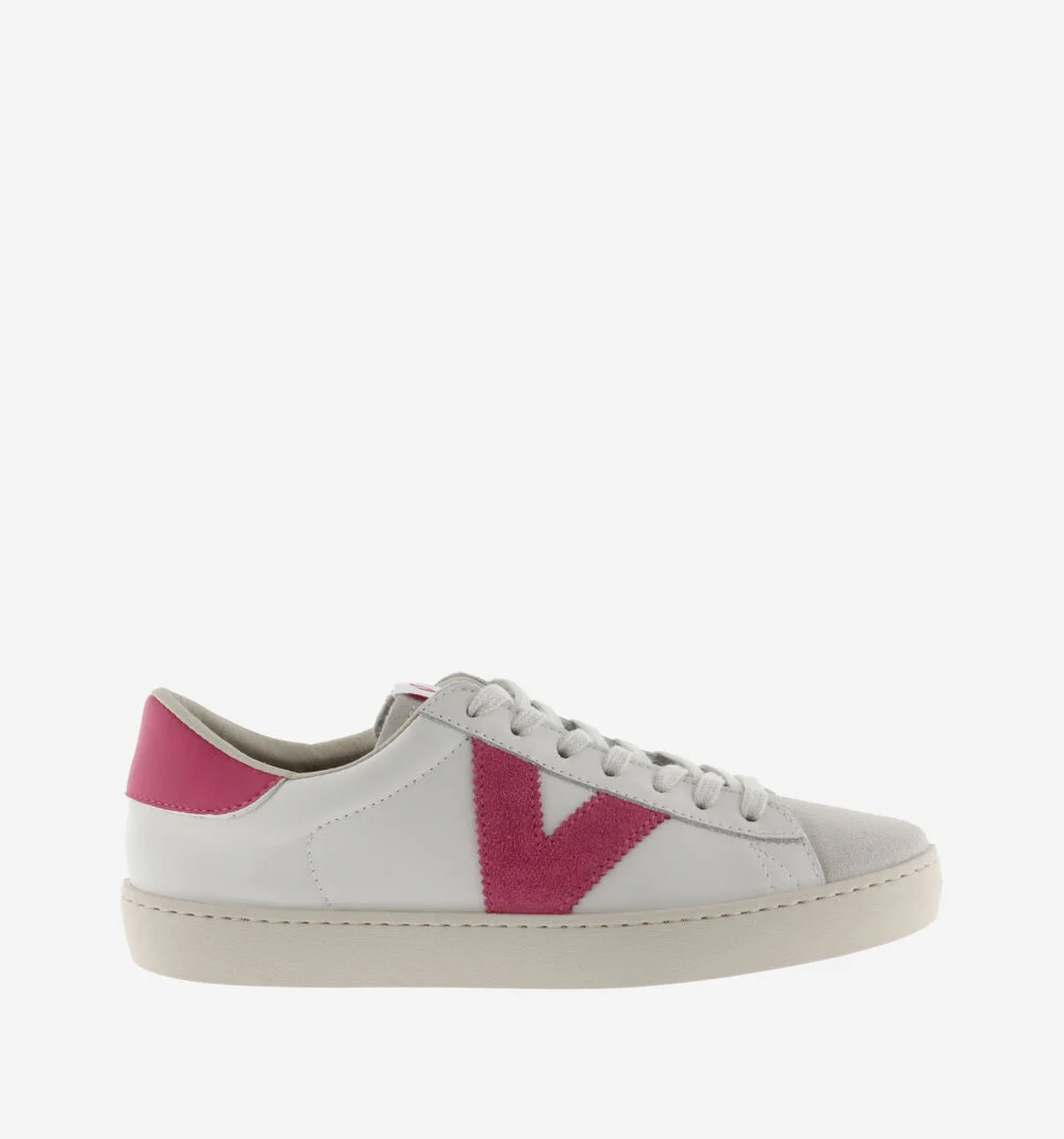 BERLÍN CUIR & CUIR FENDU Baskets blanches unisexes en cuir FRESA