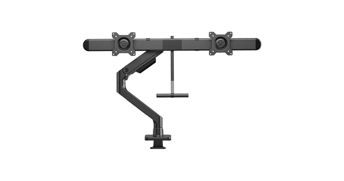ACT ConnectivityMonitorarm office premium, gasveer, crossbar, 2 monitoren  (Zwart)