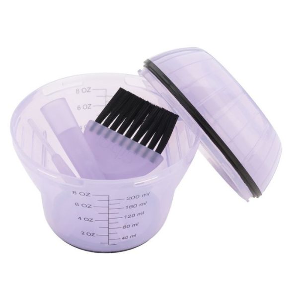 Bol Shaker 200ml & Pinceau Applicateur Parme Jet Set Sibel