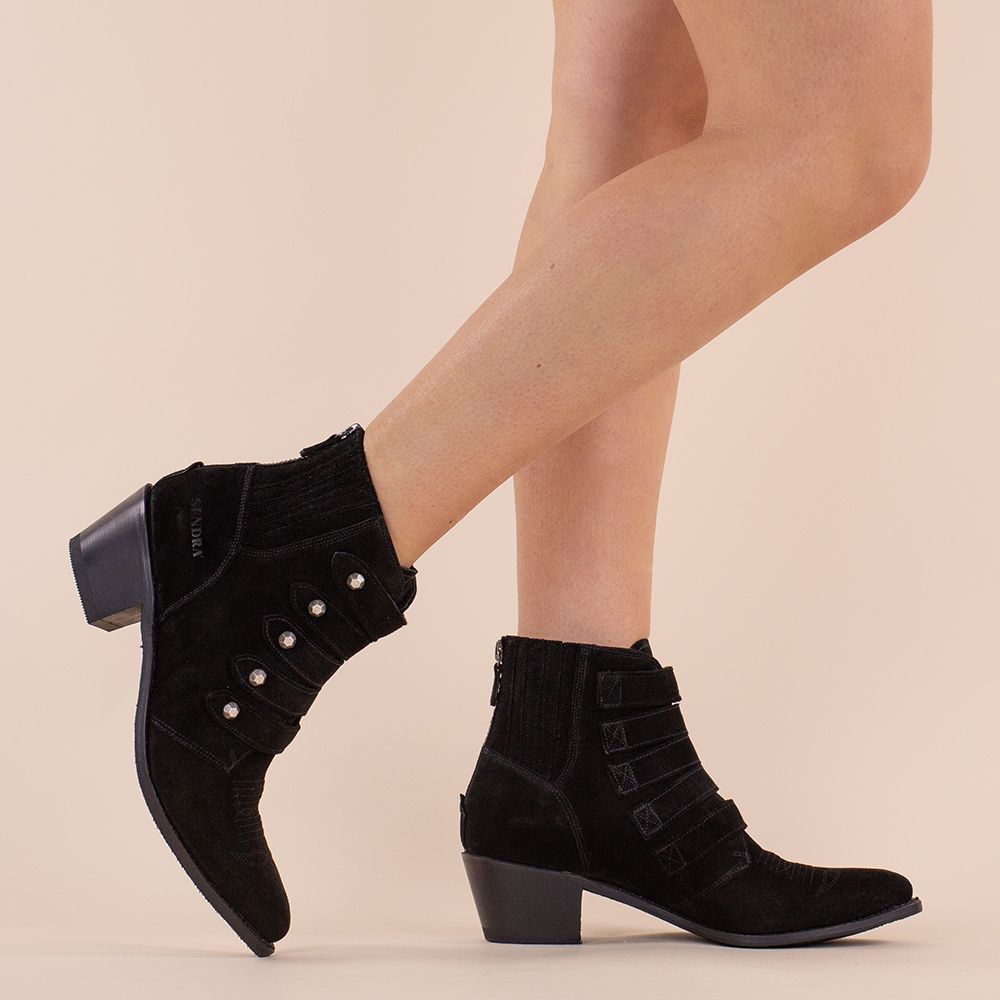 Sendra korte linedance boots 18209 zwart