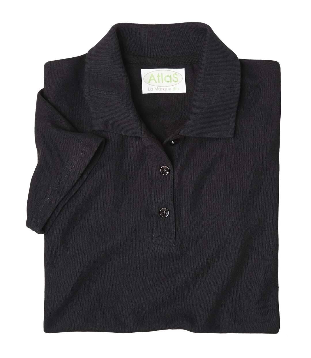 Femme - Polo Noir Atlas (bio)