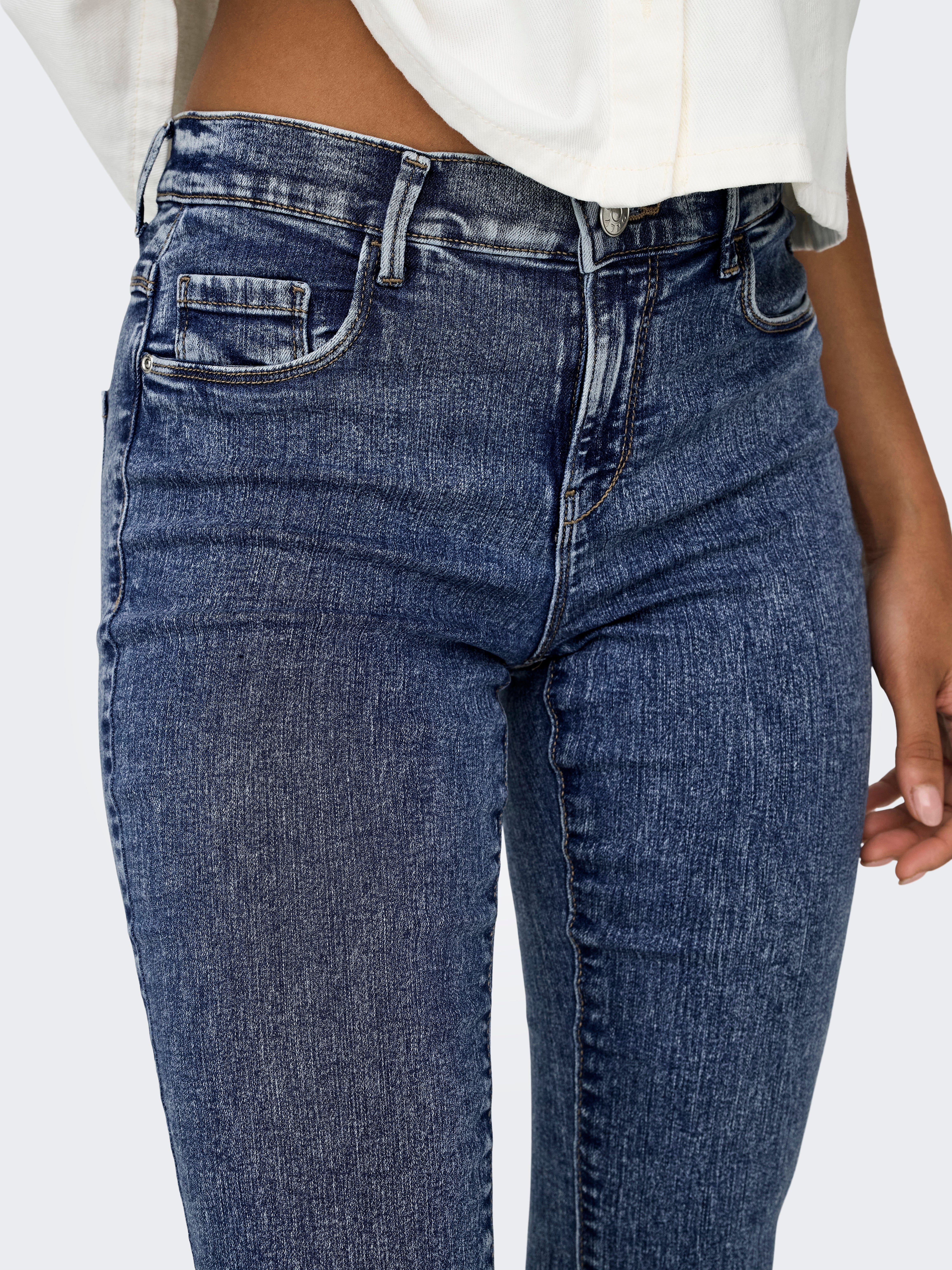 ONLRAIN Mittlere Taille Skinny Fit Jeans Dark Blue Denim