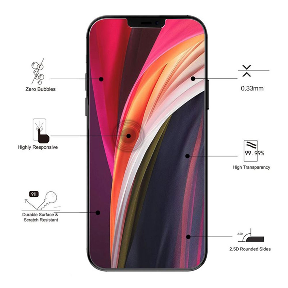 iPhone 12 / iPhone 12 Pro Mountain Glass Clear Panzerglas 2.5D Displayschutz Case Friendly (EGSP00625)
