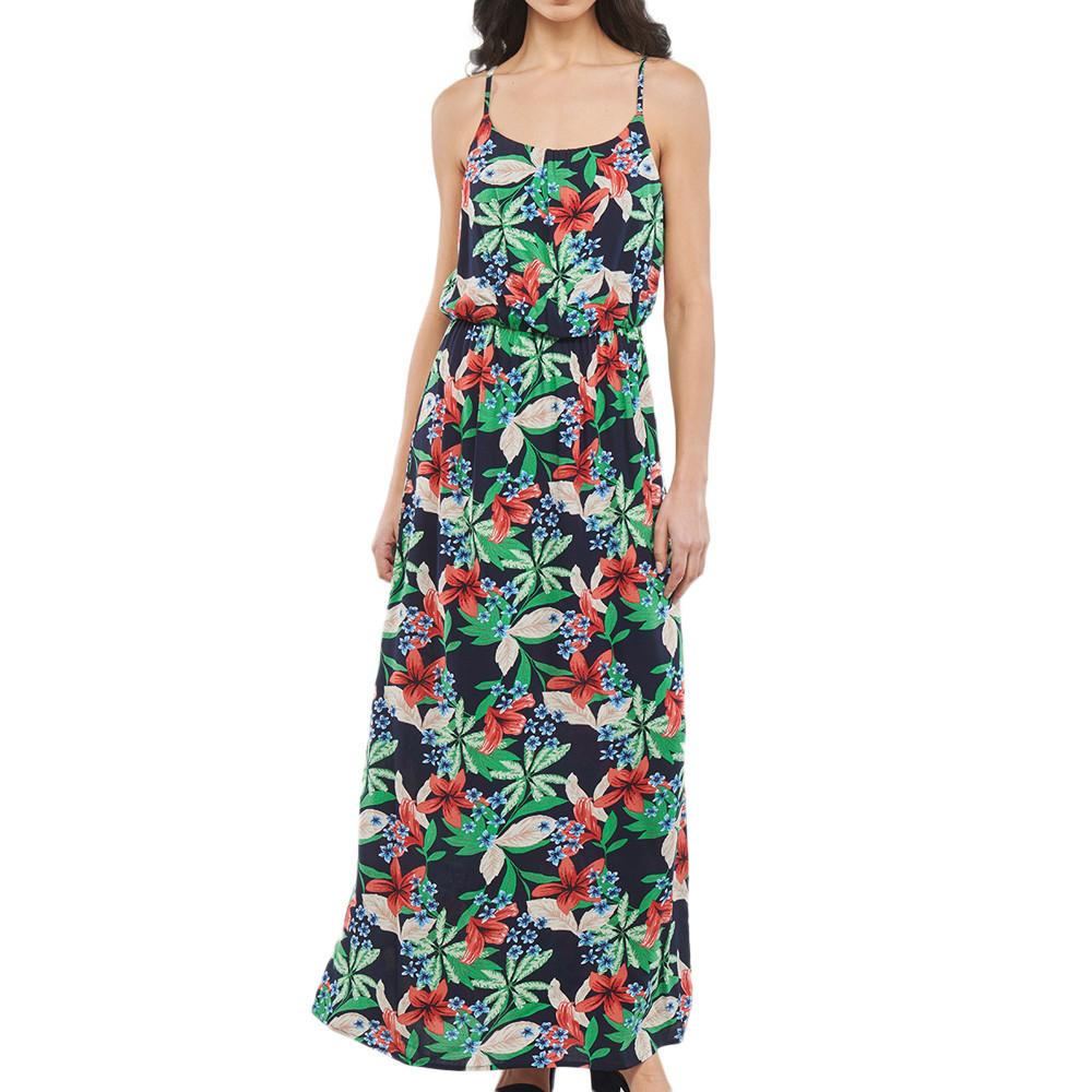 Only Robe Longue Marine à fleurs Femme Only Nova