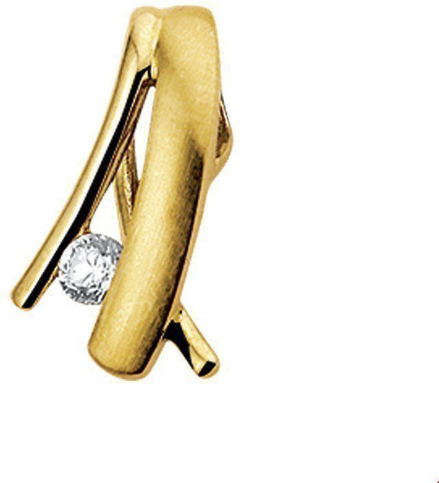 hanger zirkonia poli/mat 14K geelgoud 4012015
