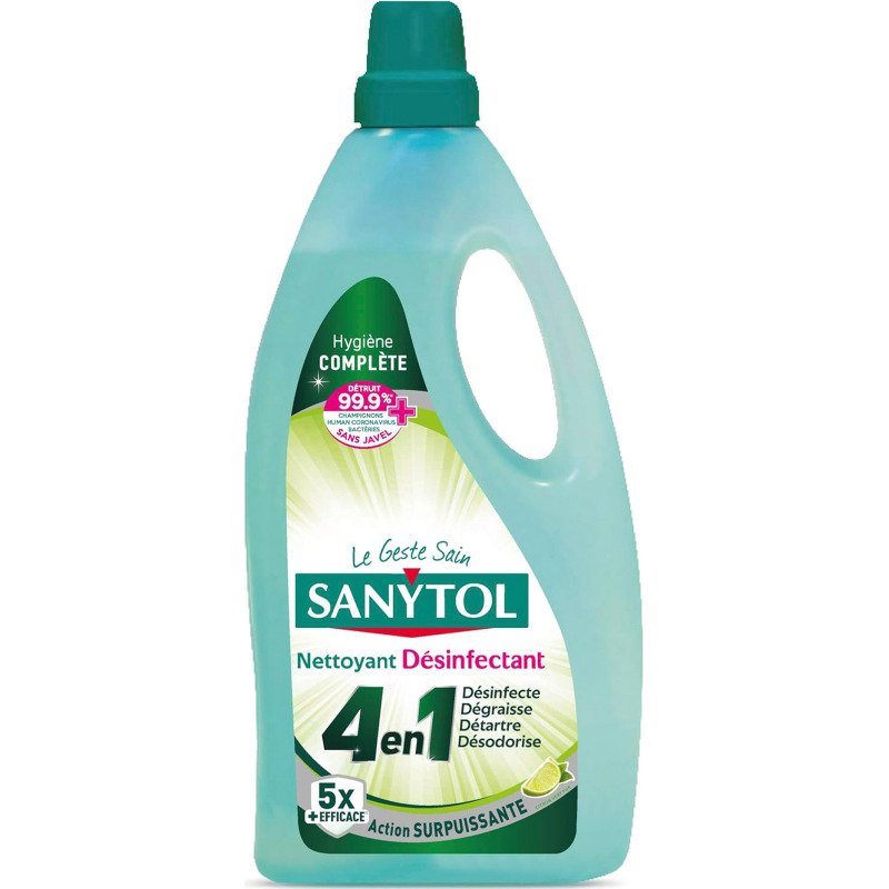 Nettoyant désinfectant multi-usages 4 en1 Sanytol - Flacon de 1 L