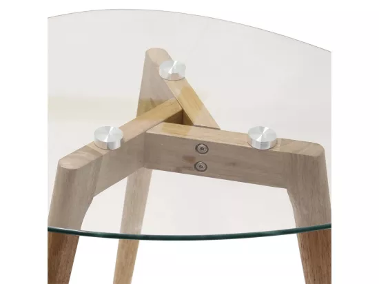 ROCH - Lot de 2 Tables Basses Gigognes Verre Trempé