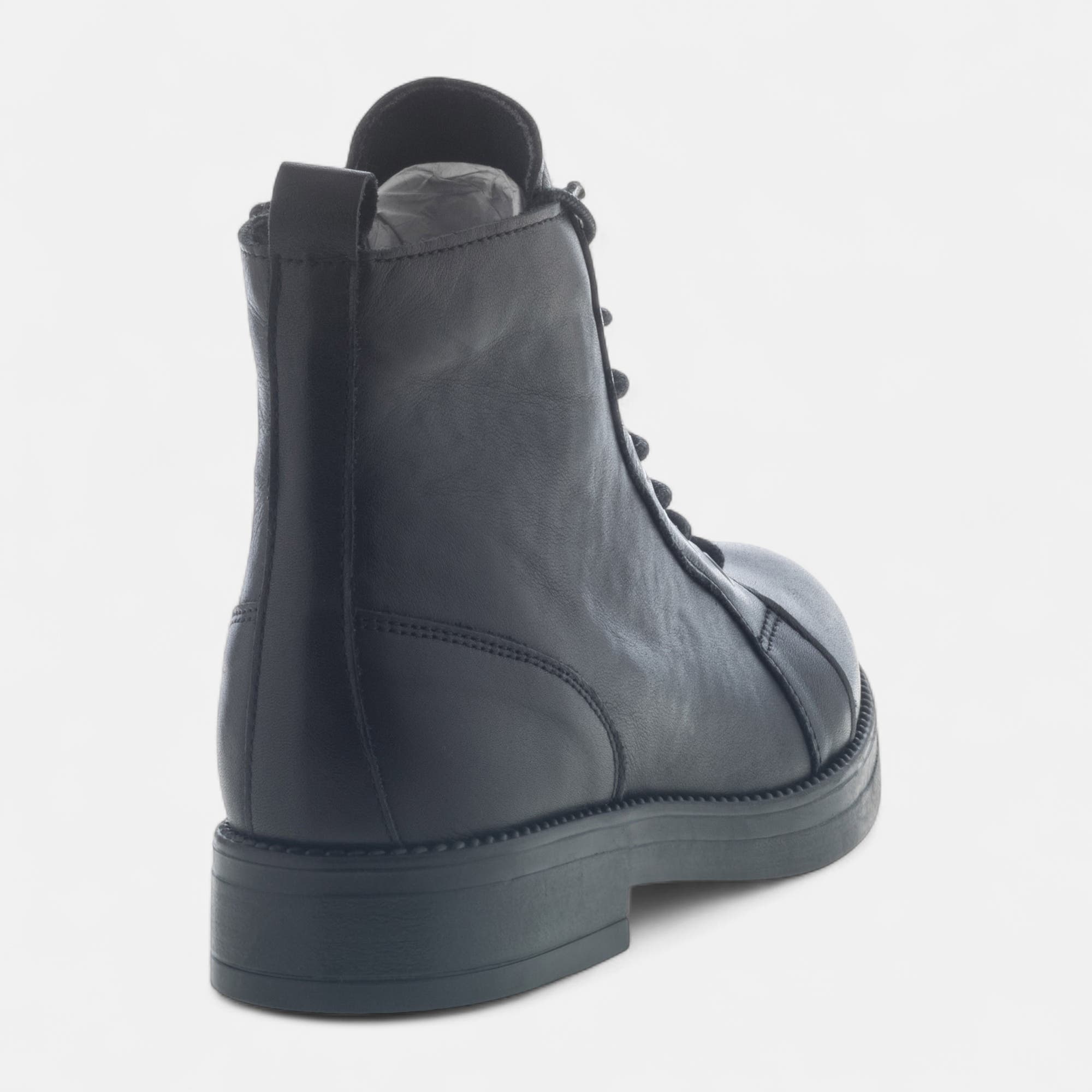 Bottines à lacets Femme en cuir noir