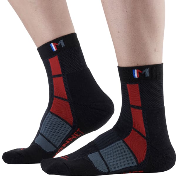 Chaussette randonnée MONNET MID AIR NOIR ROUGE