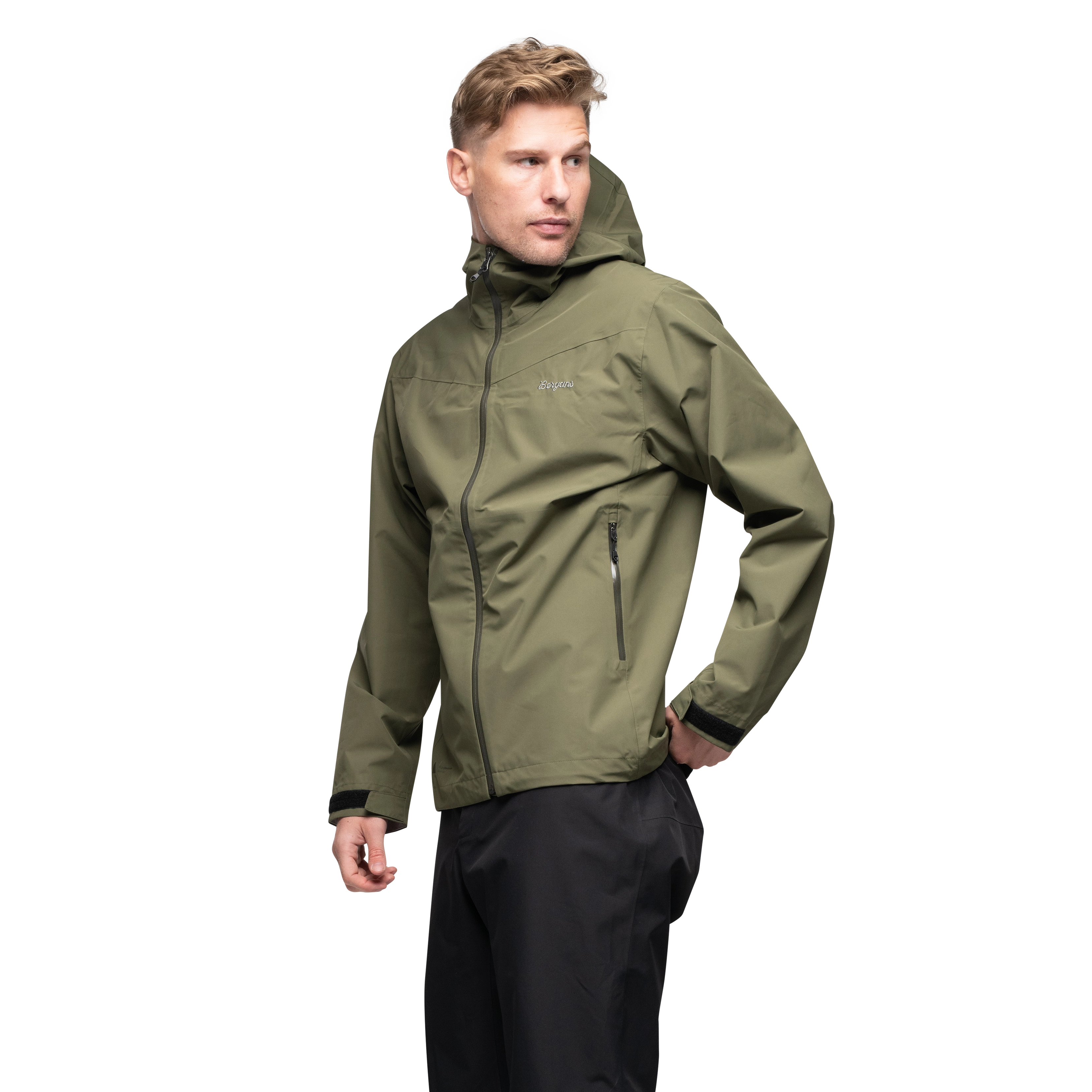 Essentials 2.5L Shell Jacket Men Dark Green Mud