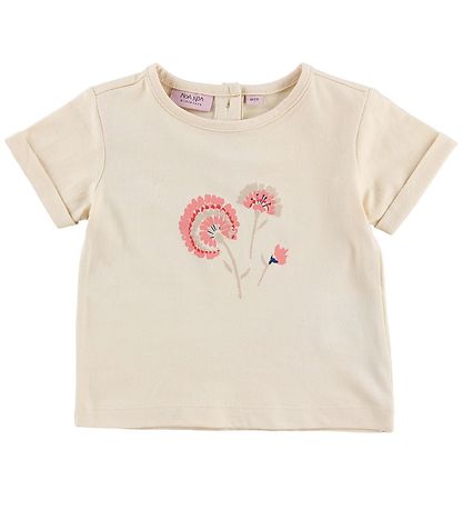 Noa Noa miniature T-Shirt - Elfenbein m. Blumen