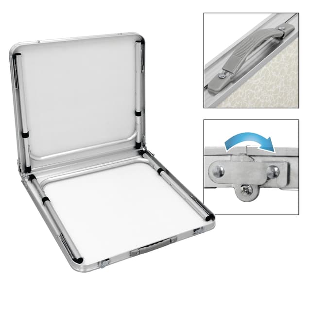 Camping bord Klapbord Havebord klapbord bord Aluminium 120cm Hvid / Creme