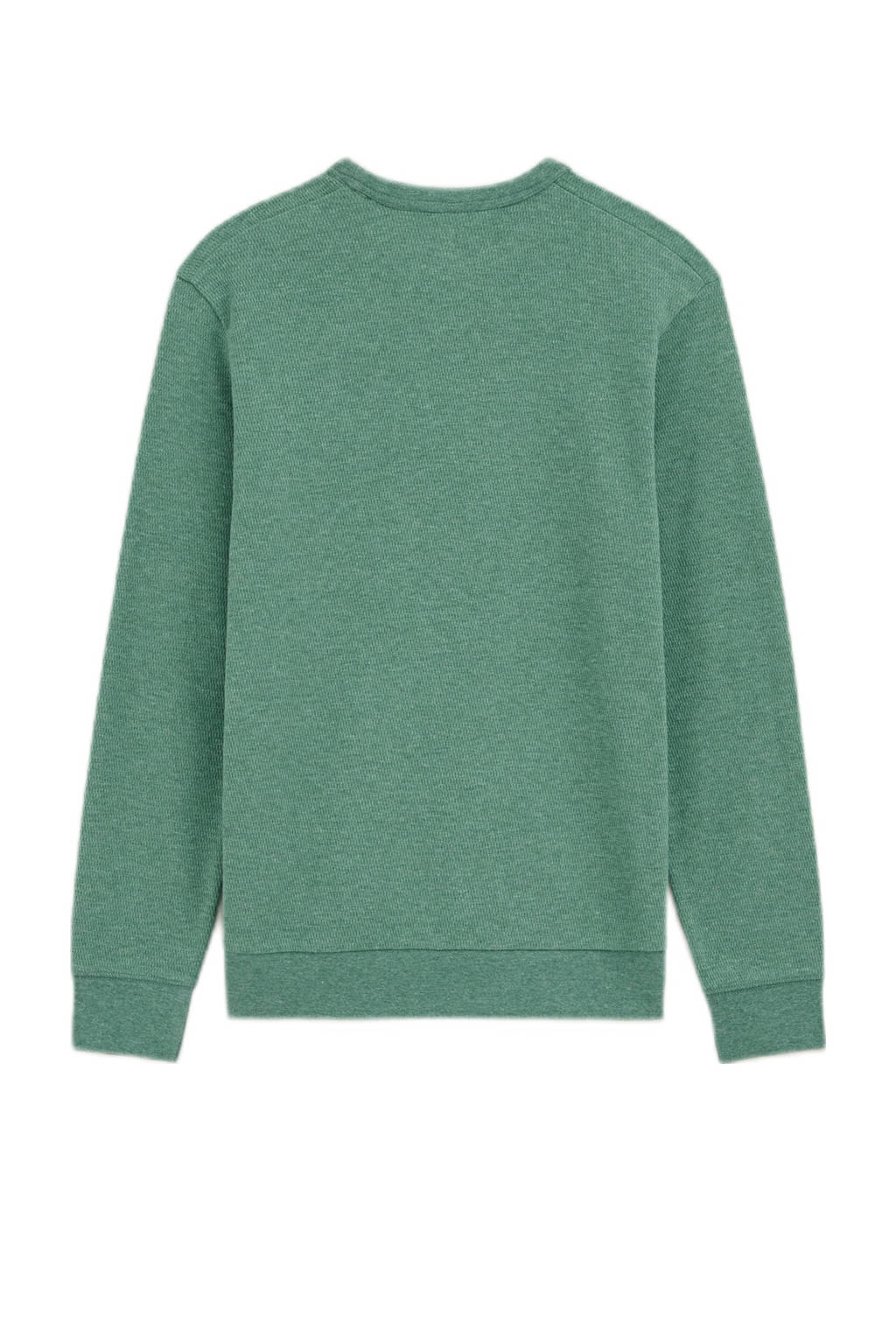 Puber truisweater met printopdruk groen