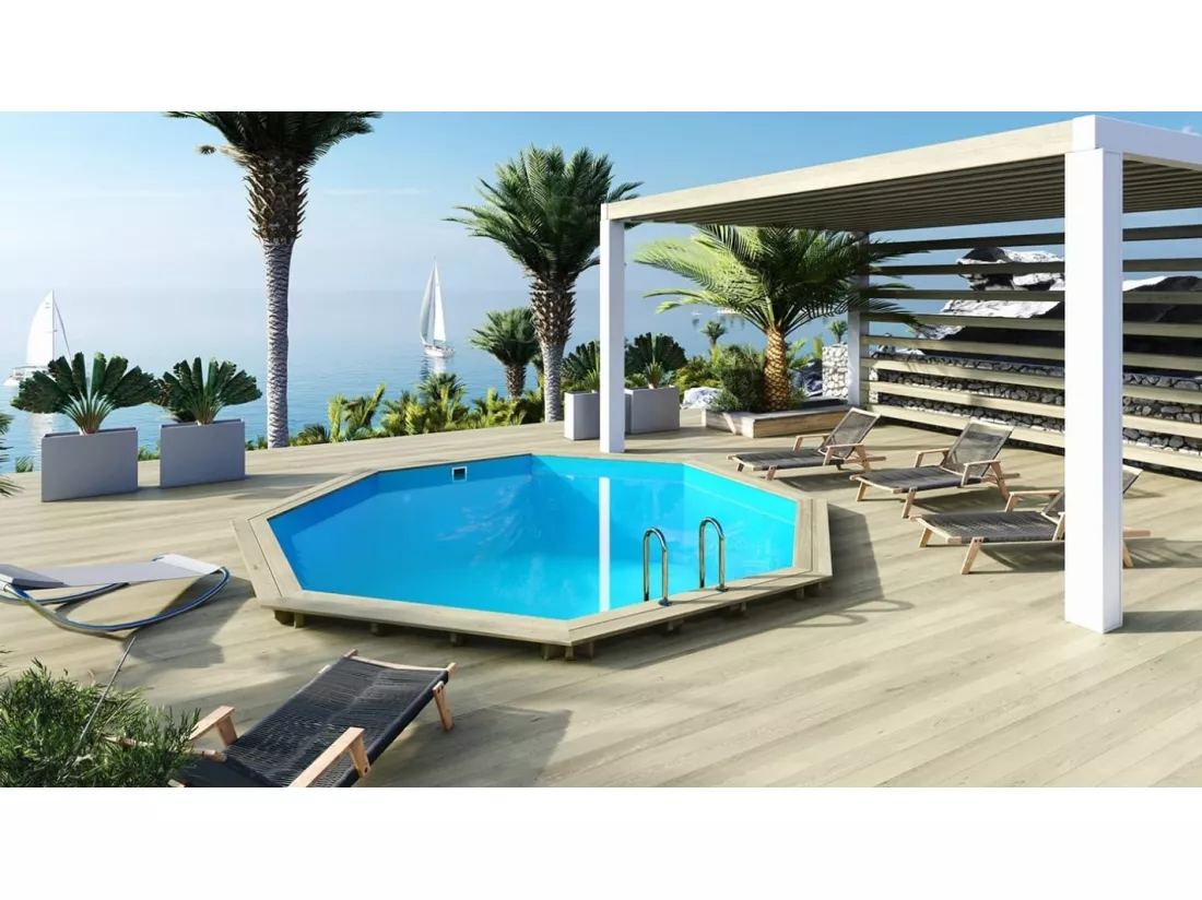 Piscine en bois 5,37x5,37 - H.1,31 m - avec filtration - BAS754OSP - ALTANKA