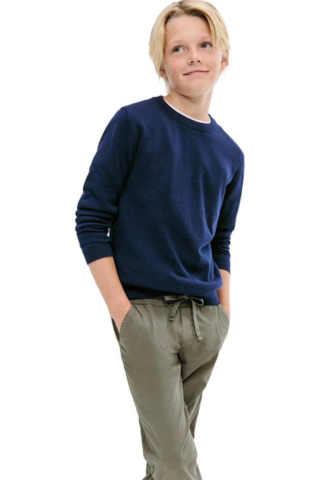 Mango Kids pullover marine fijn gebreid