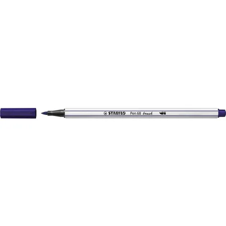 Premium-Filzstift mit Pinselspitze für variable Strichstärken - STABILO Pen 68 brush - Einzelstift - preußischblau