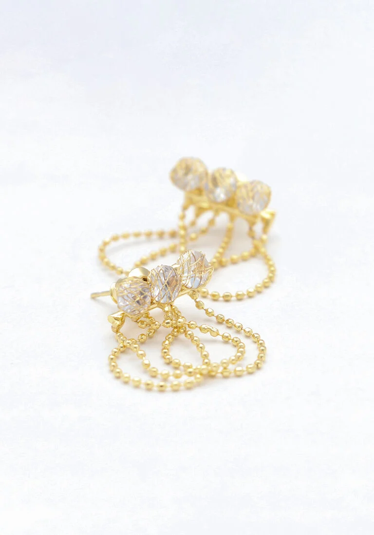 NOTRE-V gouden notre-v oorbellen earring small triple