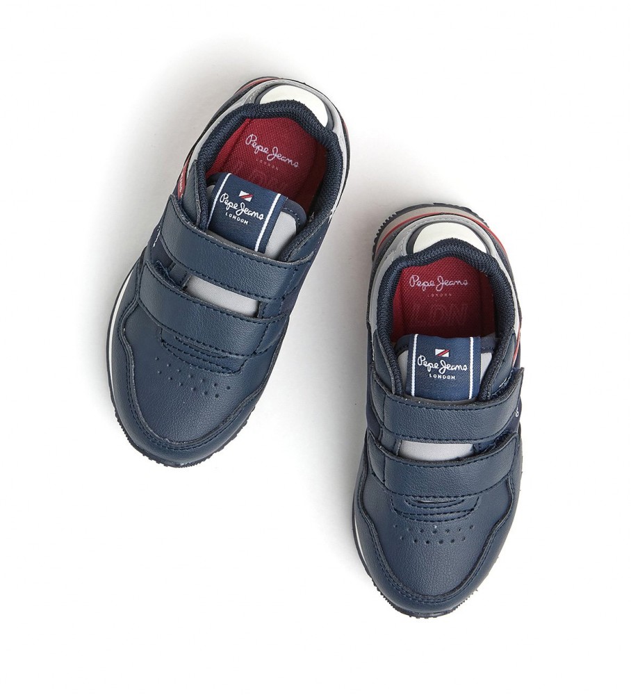 Tênis Pepe Jeans London Preto Brilhante Azul Marinho