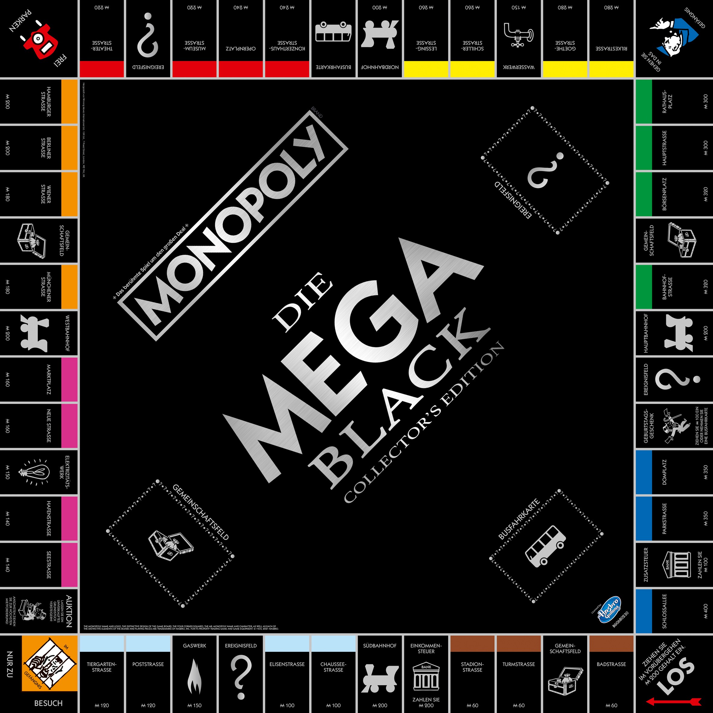 Monopoly Mega Black Edition Brettspiel Gesellschaftsspiel