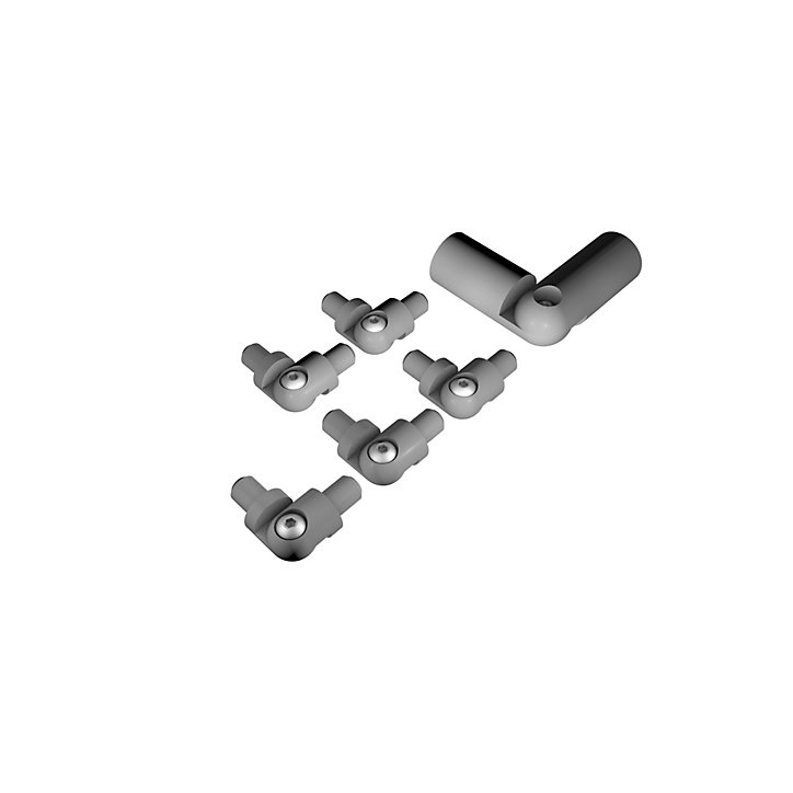 Kit angle variable pour tubes et main courante Prestio gris RAL9006 Kordo