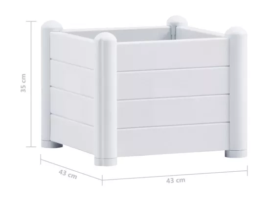 Jardinière lit surélevé plantes blanche 43 x 43 x 35 cm 02_0001225