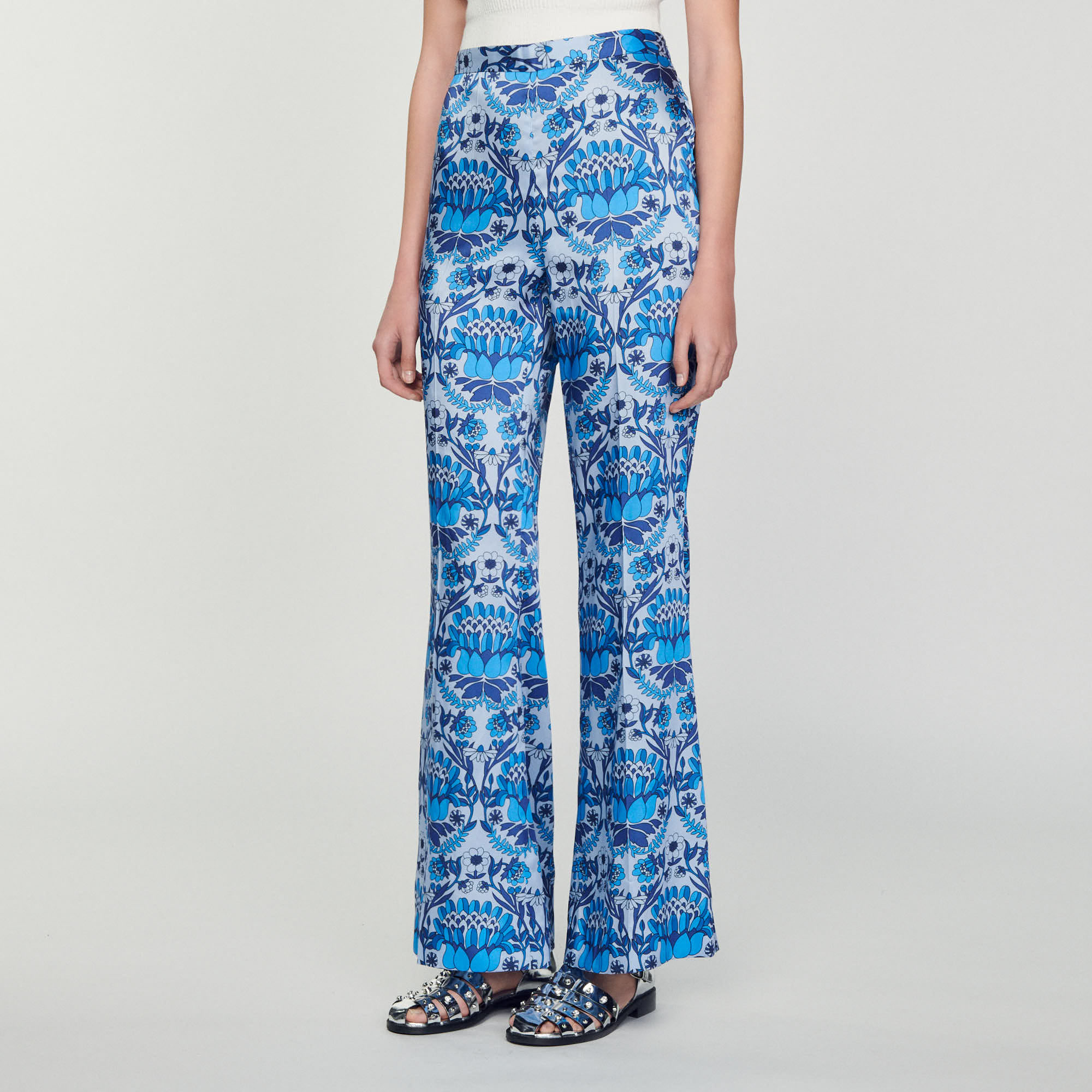 Pantalon fluide imprime foulard