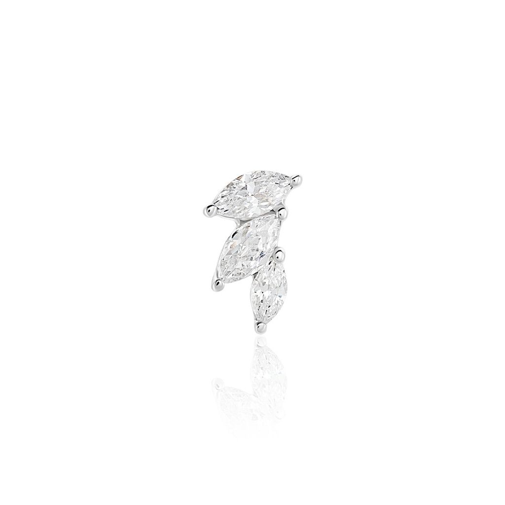 Bijoux D'oreilles Unitaire Fox Argent Rhodié Oxyde De Zirconium