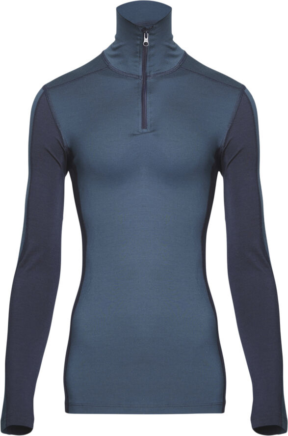Asivik Asivik Explorer Merinould Zip Neck, dame Blå