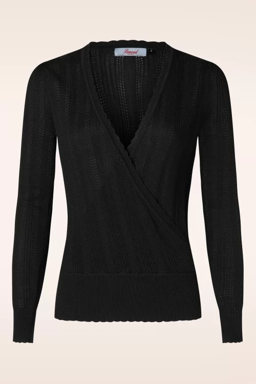 Banned Retro Royal wikkelltop in zwart
