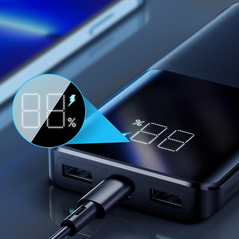(22.5W) 10000mAh Dual USB A / USB C Powerbank Power Delivery Ladegerät (JR-QP191) - Schwarz