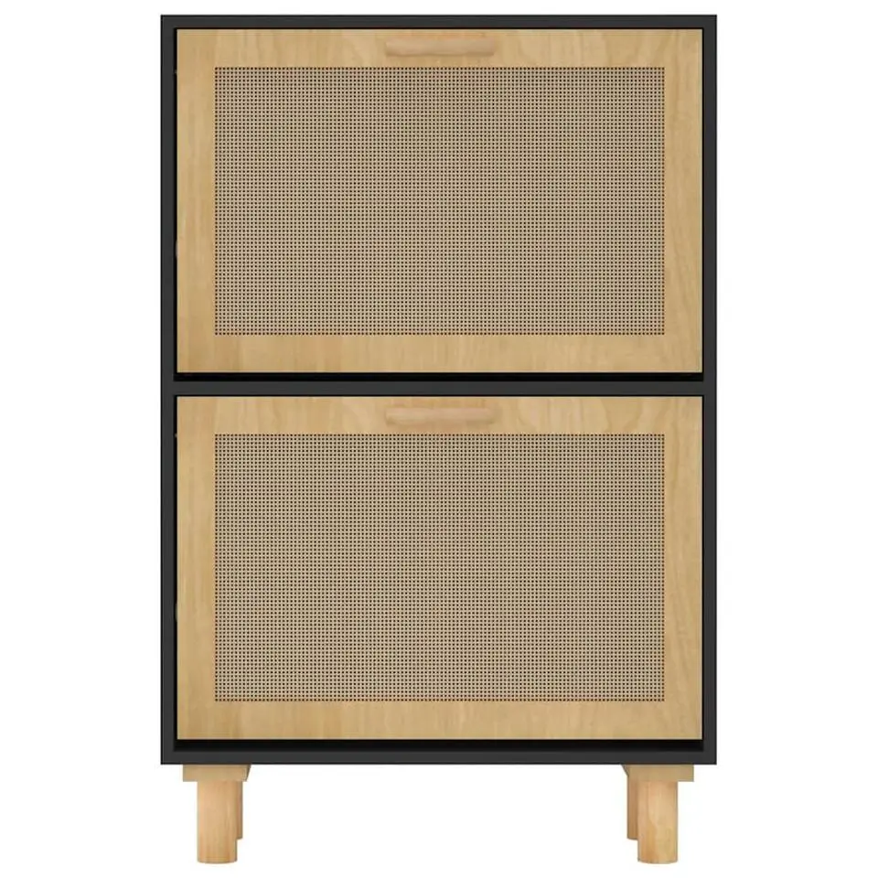 vidaXL - Schoenenrek - Zwart - Bewerkt hout